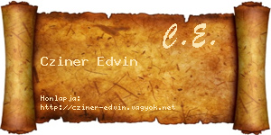 Cziner Edvin névjegykártya
